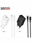��� 1USB+1Type-C 3.0A PD30W+QC3.0 ������� ������� ��� Lightning 8-pin Type-C Borofone BAS76A